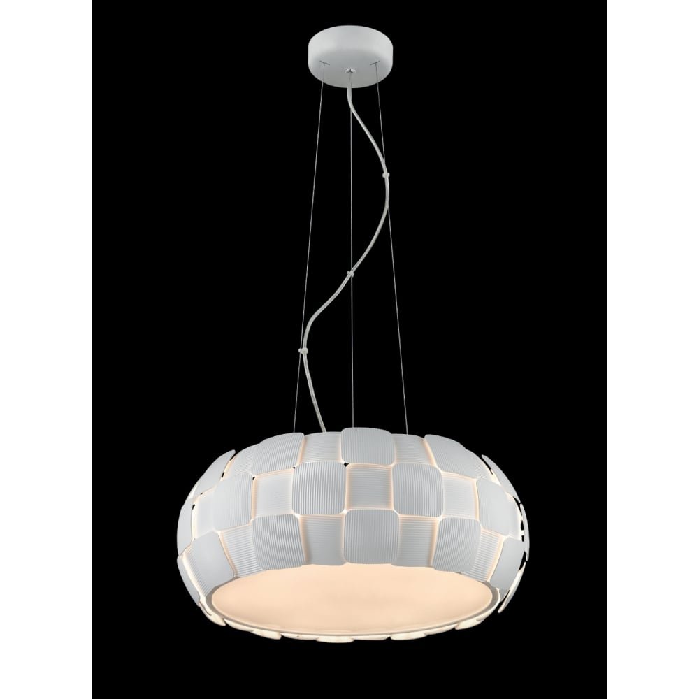 Impex Lighting PG504241/06/WH Brigitte White Squares Pendant
