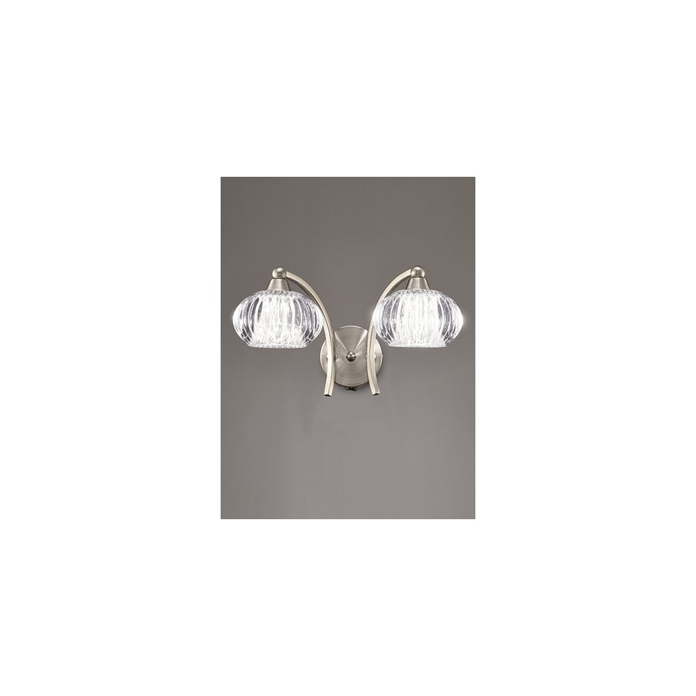 Franklite FL2335/2 Ripple 2 Light Wall Bracket Satin Nickel