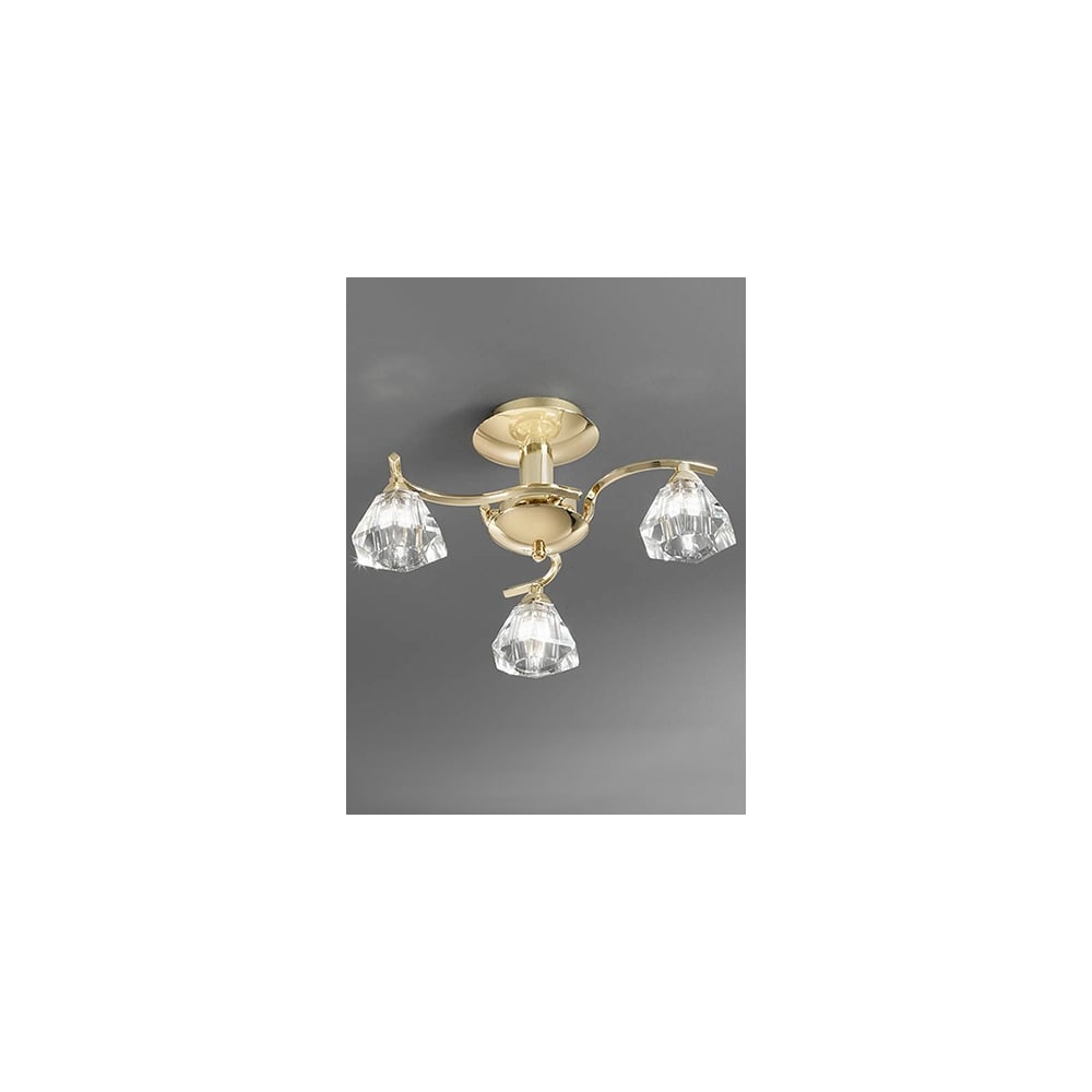 Franklite FL2230/3 Twista 3 Light Ceiling Flush Brass
