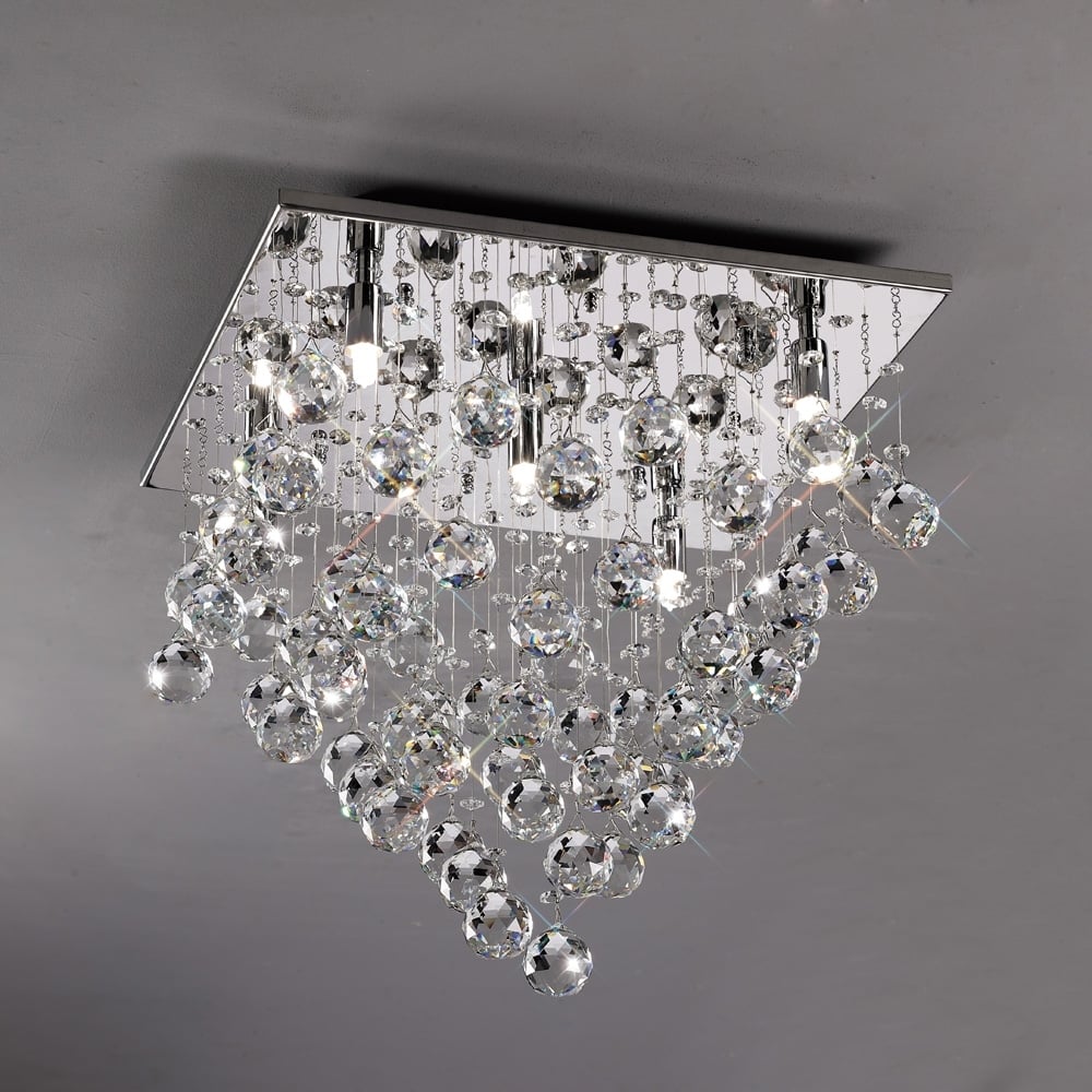 Diyas IL30788 Colorado Ceiling Square Chrome/crystal