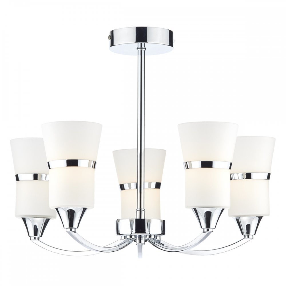 DUB0550/LED Dublin | 5-Light Semi-Flush Ceiling Light | Polished Chrome