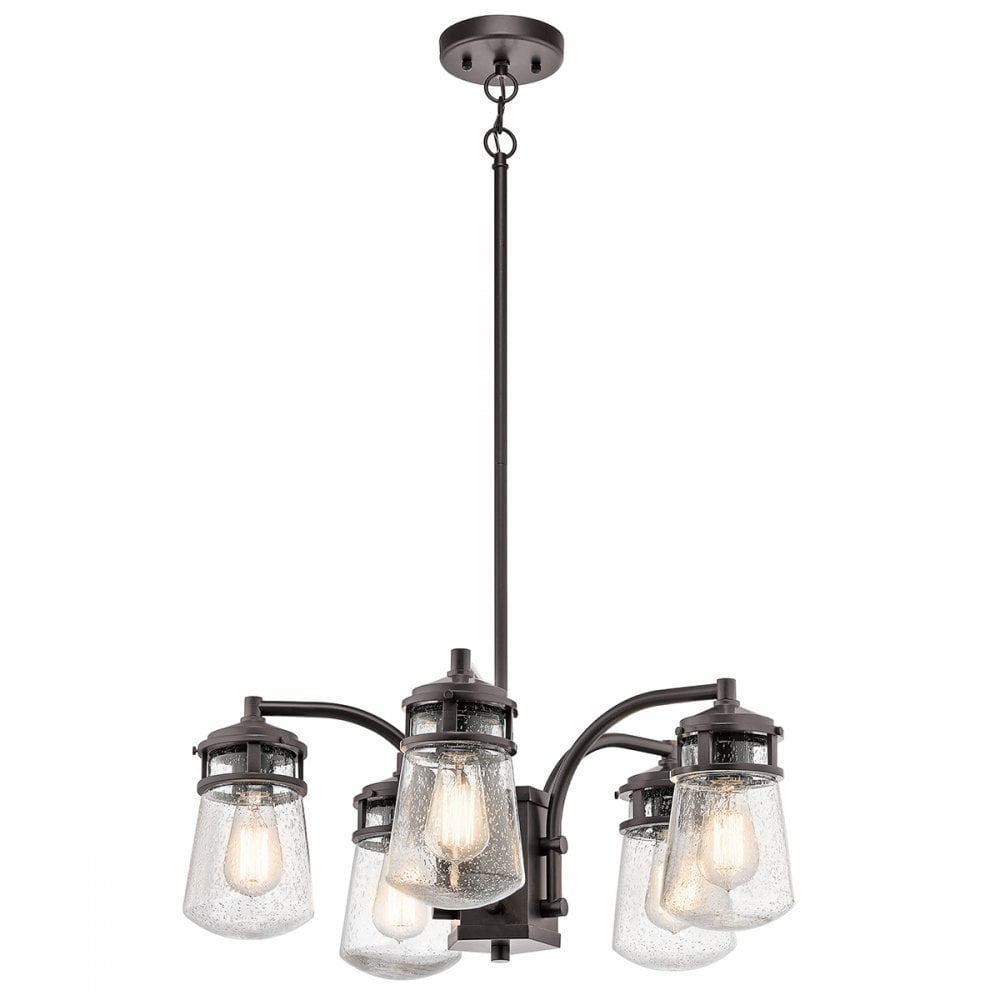 Kichler KL-LYNDON-5P-AZ Lyndon Outdoor Chandelier 5 Light Architectural Bronze