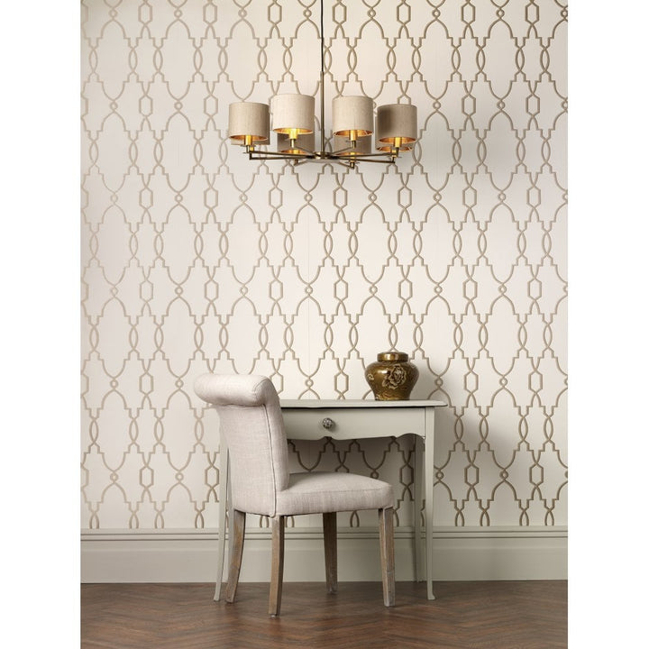 Dar TYL0838 | Tyler Pendant | 8-Light Satin Nickel Adjustable