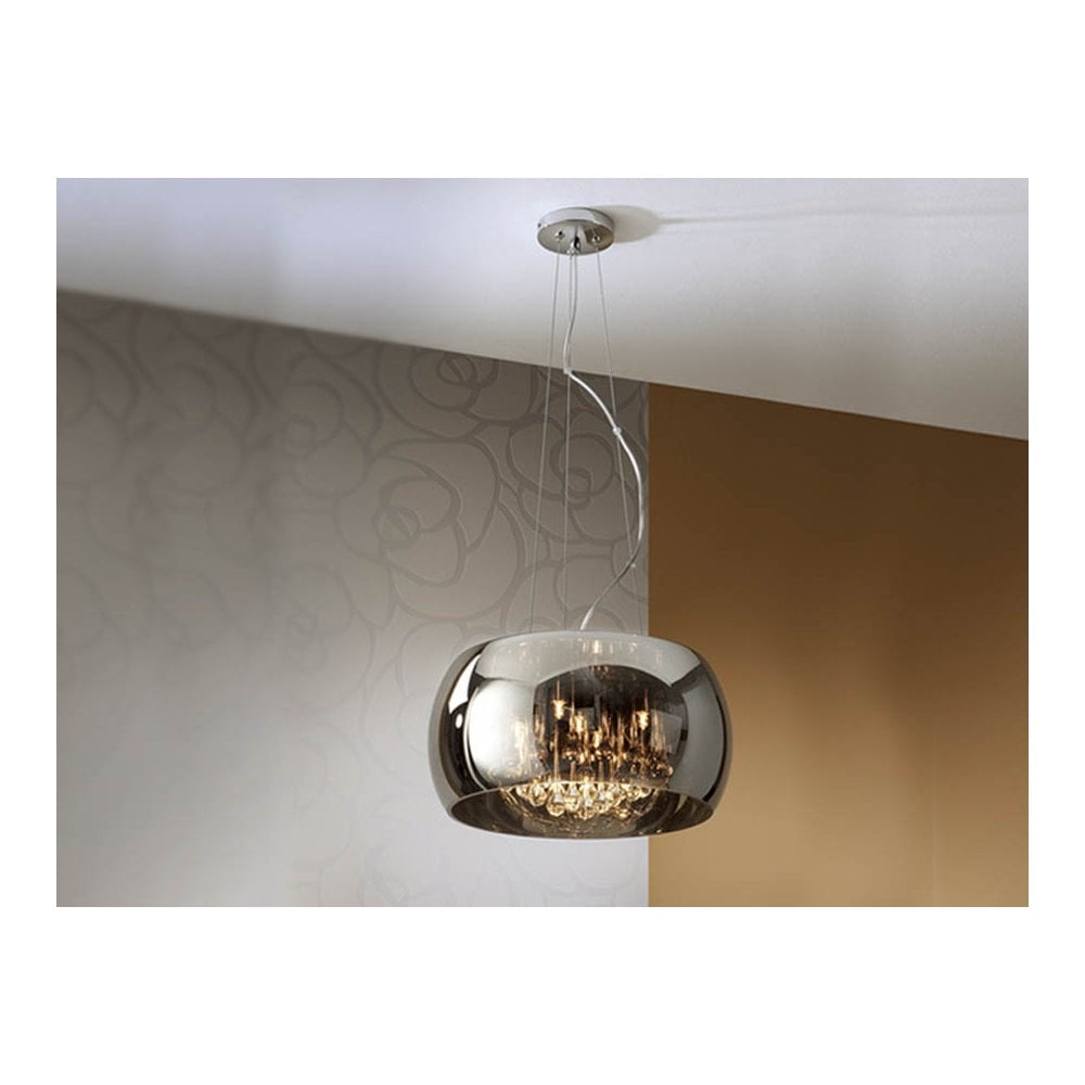 Schuller 508718 Argos 5 Light Pendant Crystal Chrome Clear