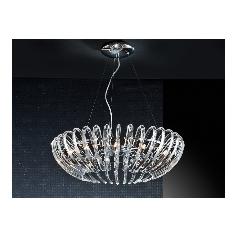 Schuller 876113 Ariadna 12 Light Pendant Chrome Clear