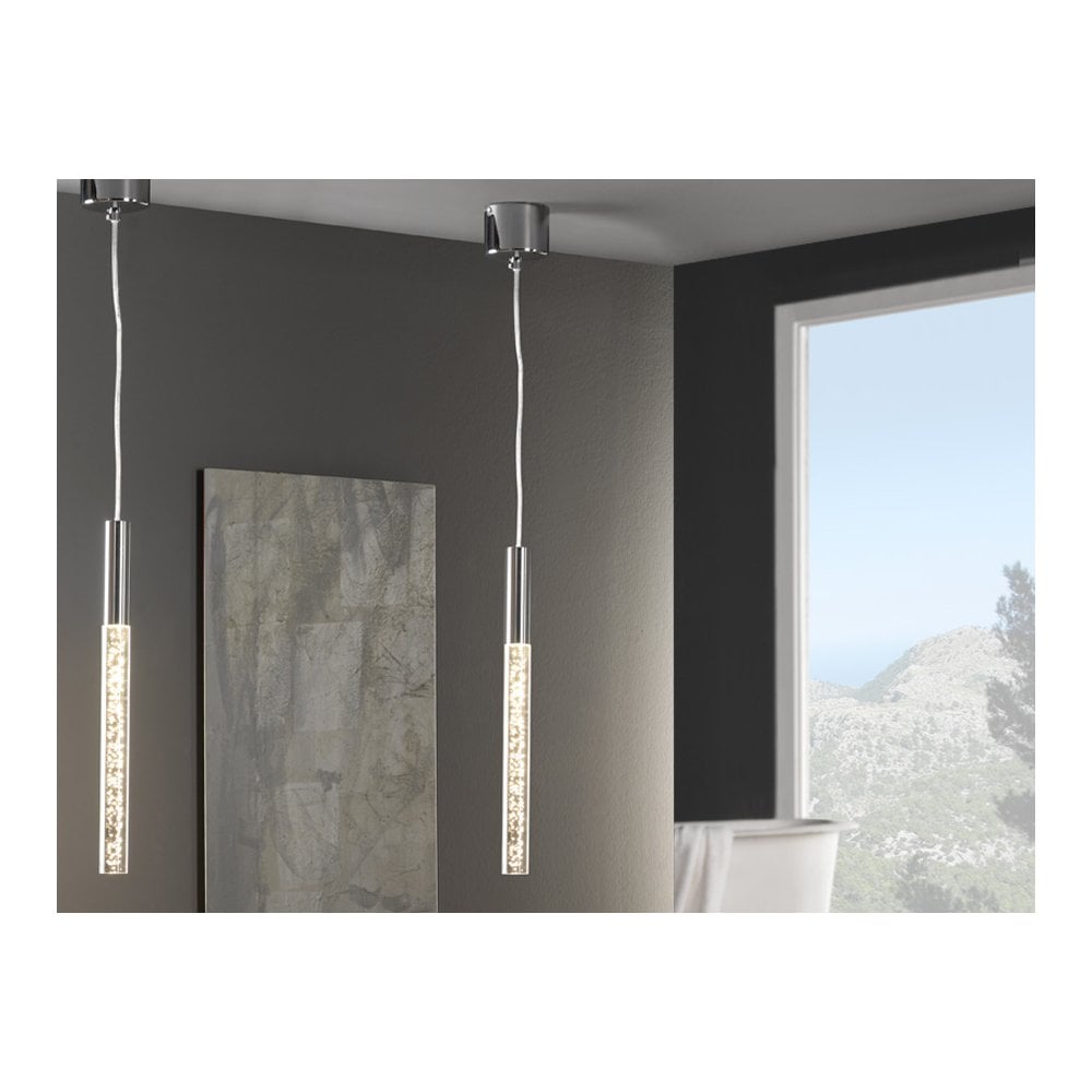 Schuller 827746 Cosomo 1 LED Light Pendant Chrome Clear