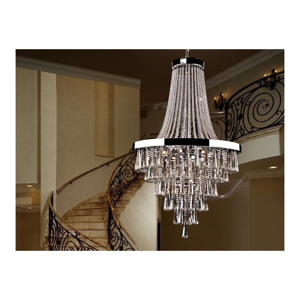 Schuller 810637 Palace 22 Light Pendant Crystal Chrome Clear