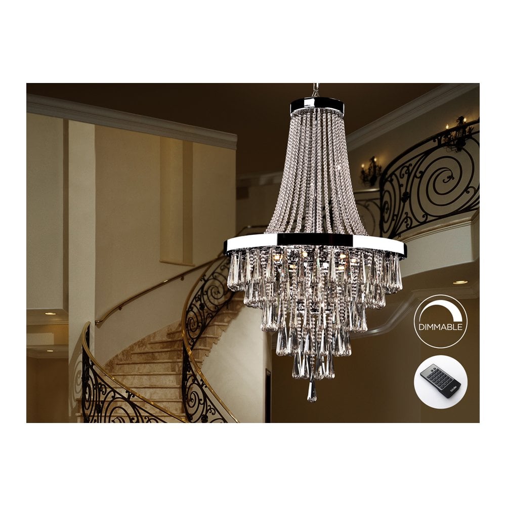 Schuller 810637D Palace 22 Light Pendant Crystal Chrome Clear Smoke