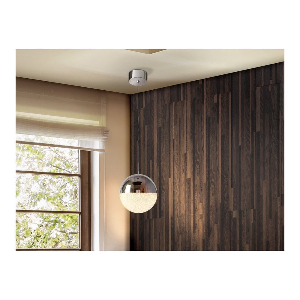 Schuller 793412 Sphere 1 Light LED Pendant Chrome Clear