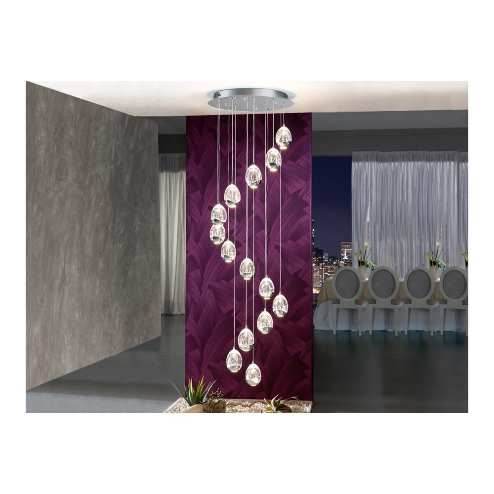 Schuller 785635 Rocio 14 Light LED Pendant Chrome Clear