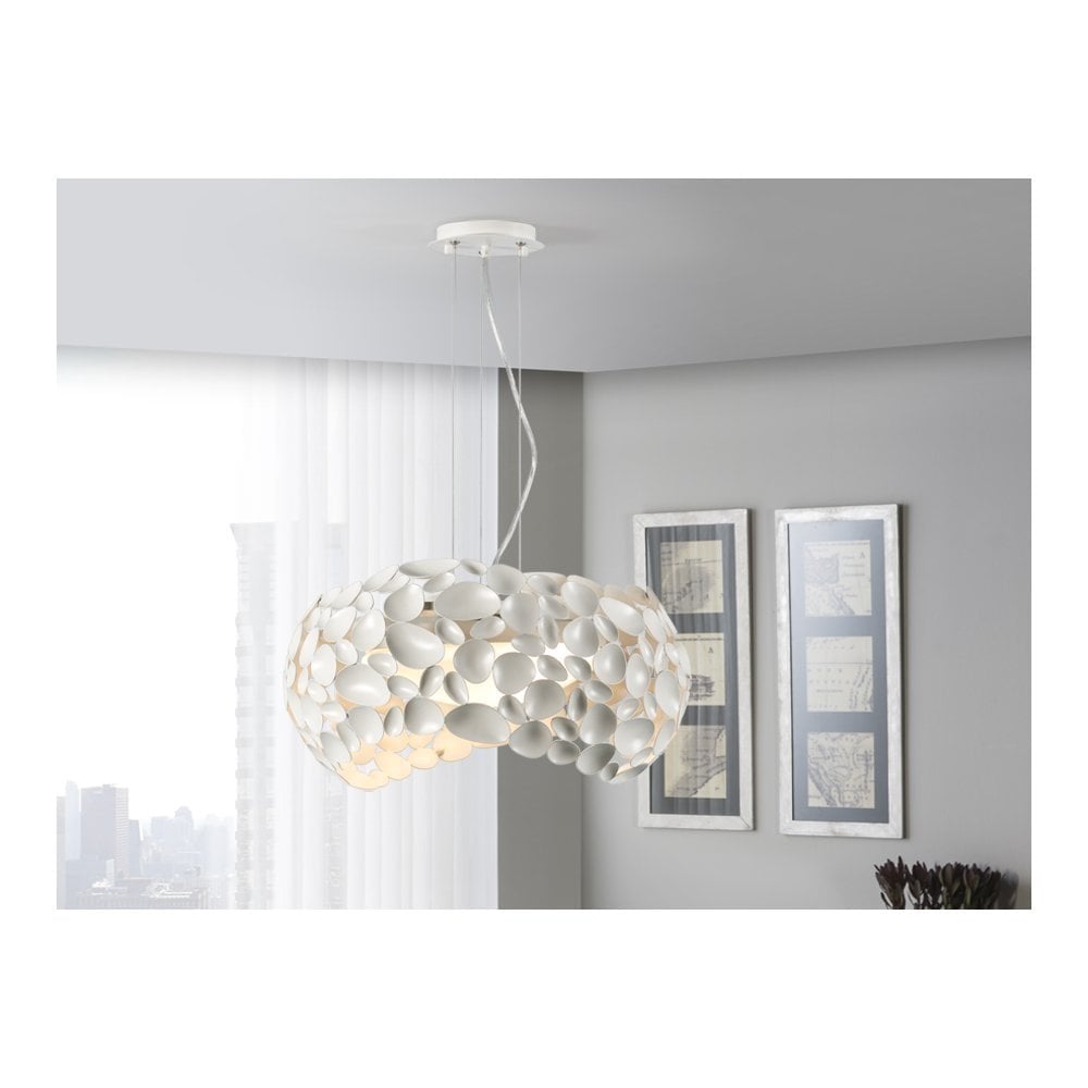 Schuller 266290 Narisa 5 Light Pendant Matt White Opal