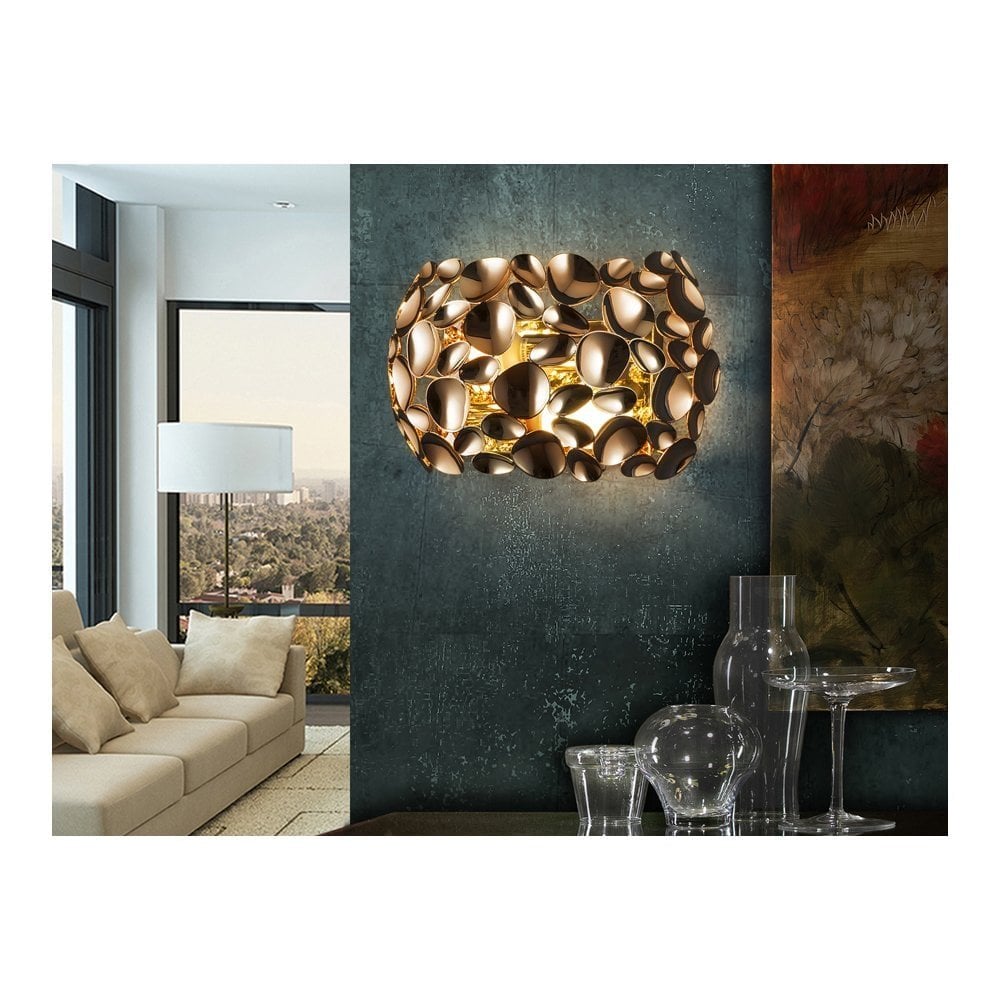 Schuller 266782N Narisa 2 Light Wall Light Gold Rose Plated