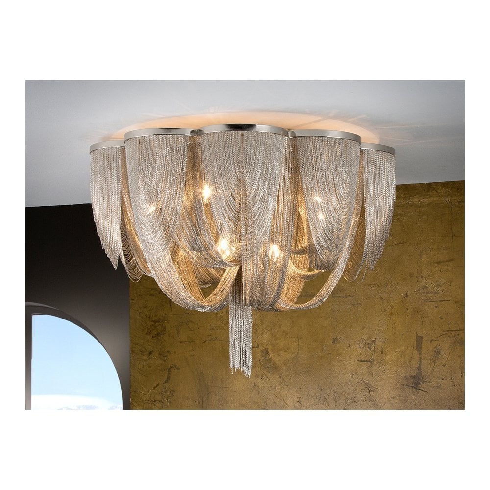 Schuller 872469 Minerva 10 Light Ceiling Light Nickel