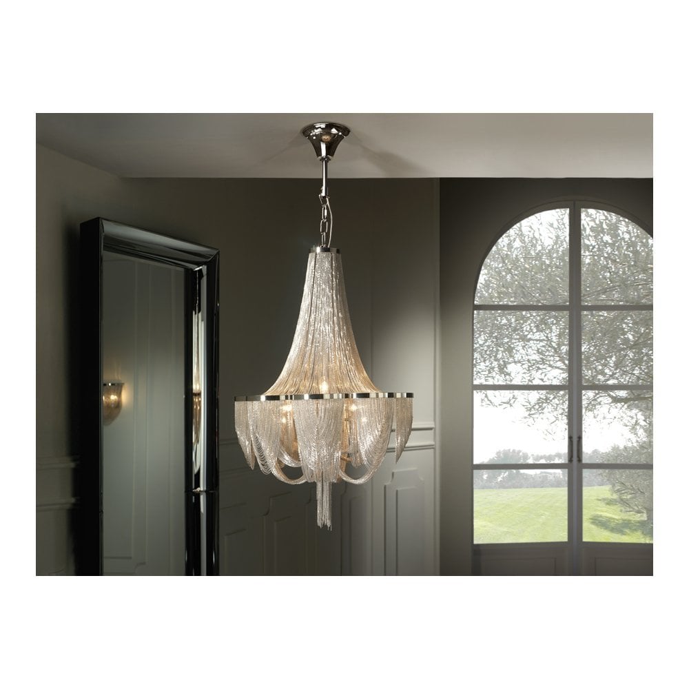 Schuller 872853 Minerva 10 Light Pendant Chrome Nickel