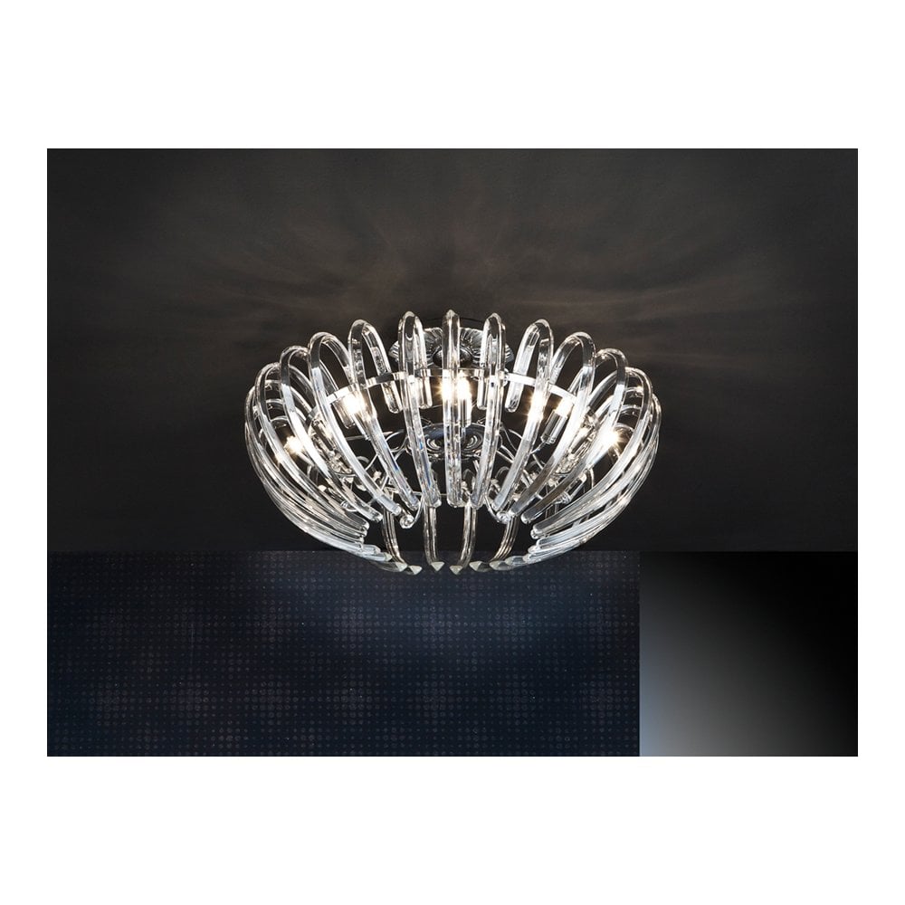 Schuller 876352 Ariadna 9 Light Crystal Ceiling Light Chrome Clear