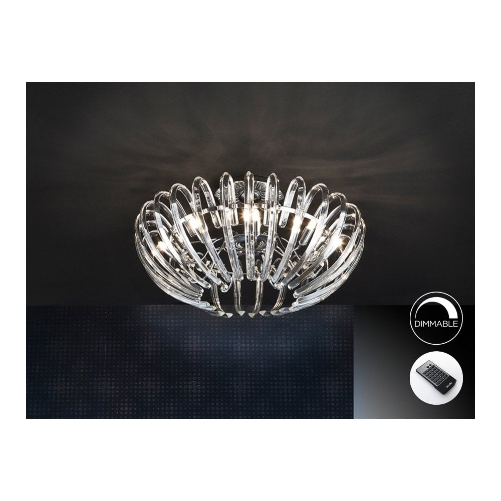 Schuller 876352D Ariadna 9 Light Crystal Ceiling Light Chrome Clear