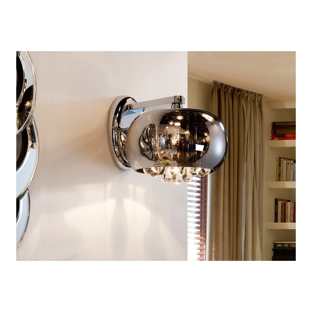 Schuller 509327 Argos 1 Light Crystal Wall Light Chrome Clear