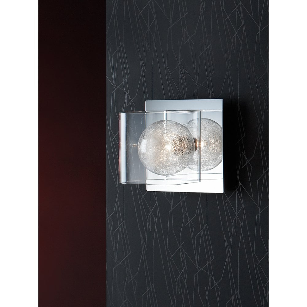 Schuller 506847 Eclipse 1 Light Wall Light Chrome Clear