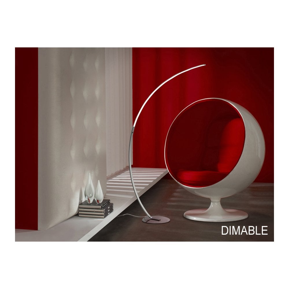 Schuller 825306 Trazo LED Light Floor Lamp Chrome Opal