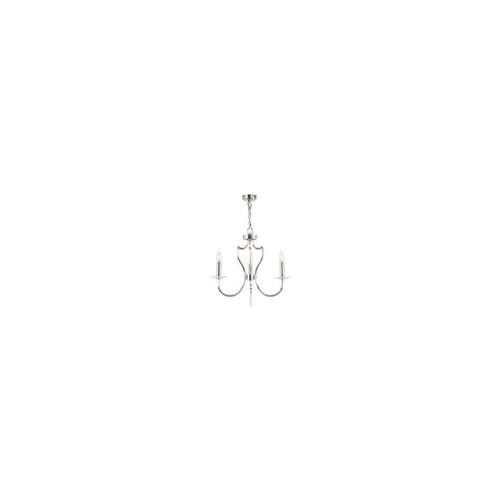 Elstead PM3 PN Pimlico 3 light chandelier in polished nickel