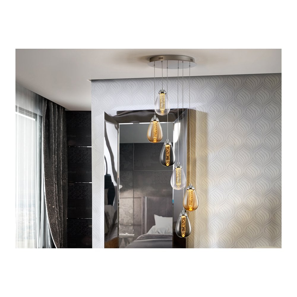 Schuller 394834 Taccia 6 LED Pendant Light Chrome