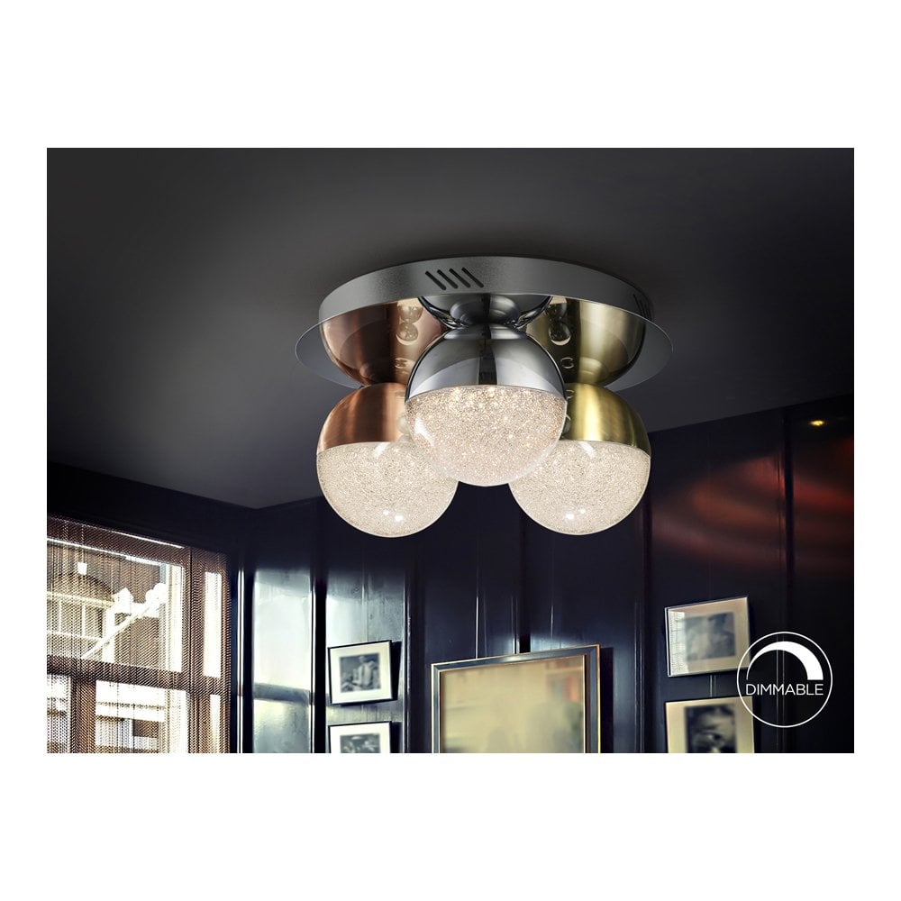 Schuller 794025 Sphere 3 LED Ceiling Light Chrome