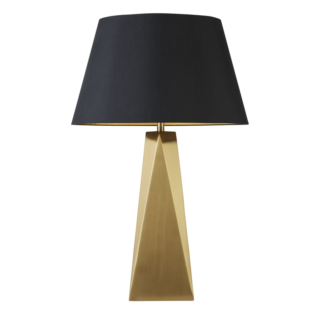 Searchlight 2213GO Maldon 1 Light Table Lamp Gold Black Shade With Gold Interior