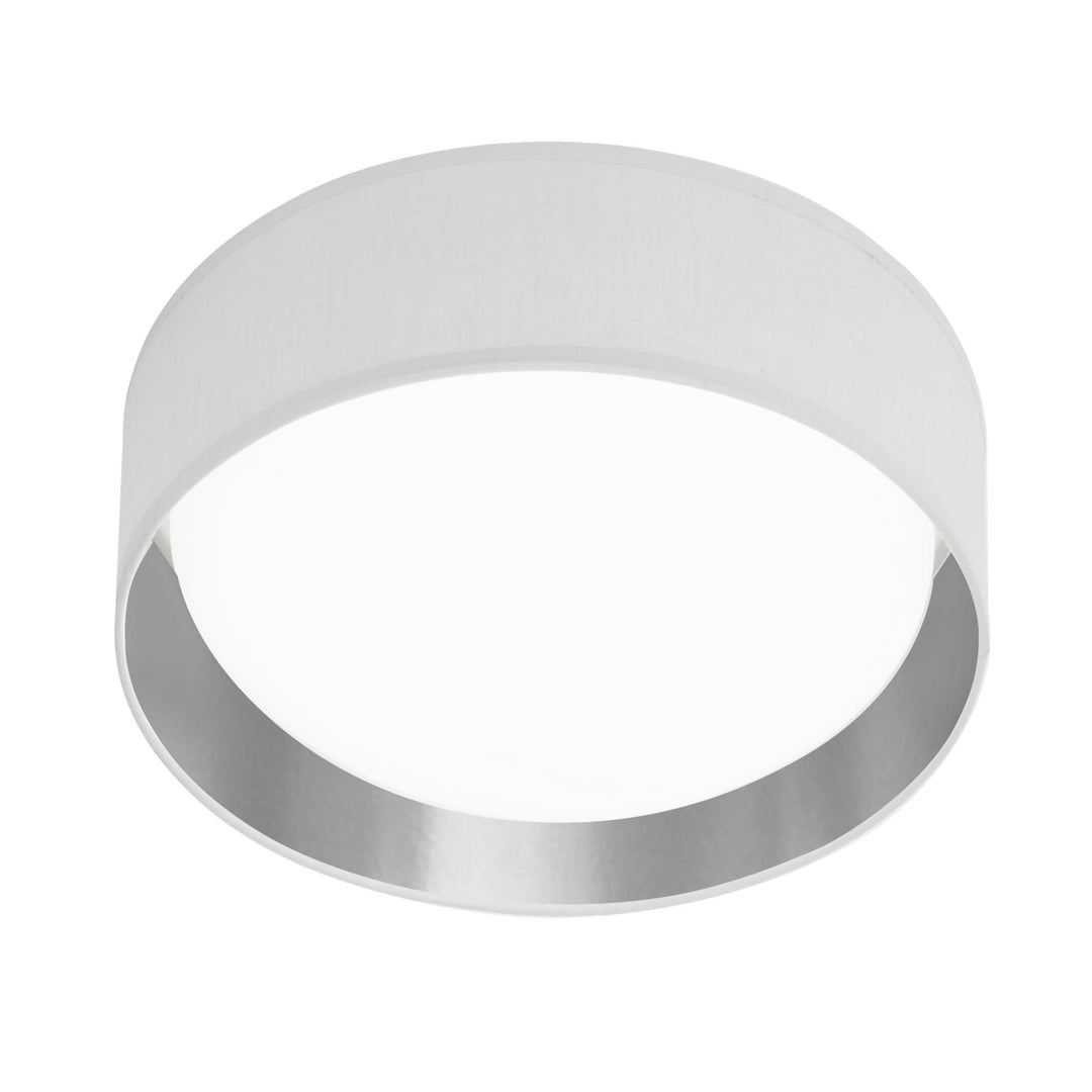 Searchlight 9371-37WSI Gianna 1 Light LED Flush Ceiling Light Acrylic White Shade Silver