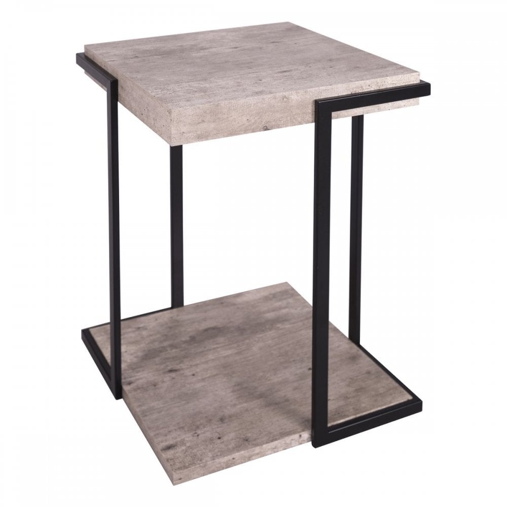 Dar 001ROY002 Royan Square Side Table Concrete Effect