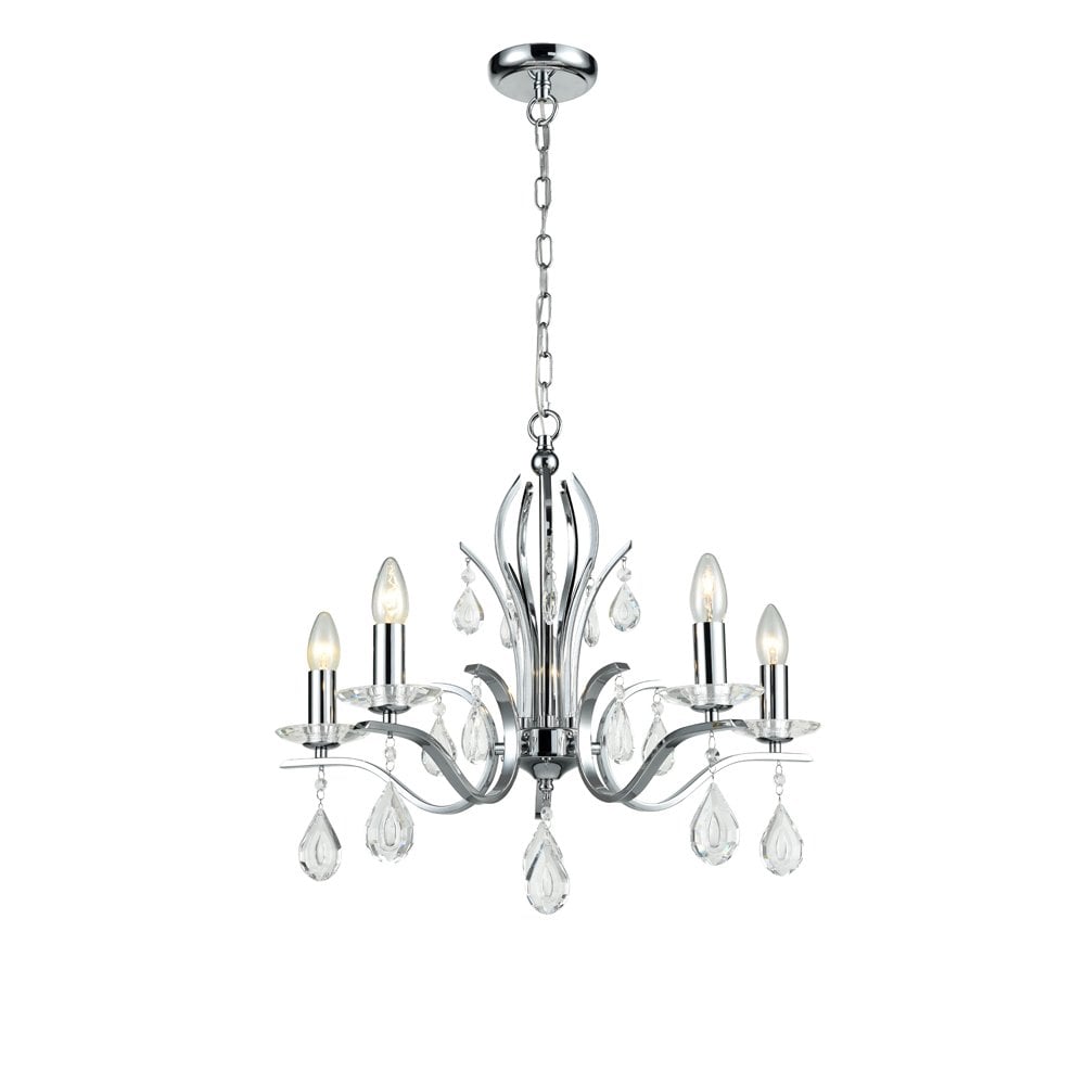 Franklite FL2403-5 5 Light Pendant Chrome