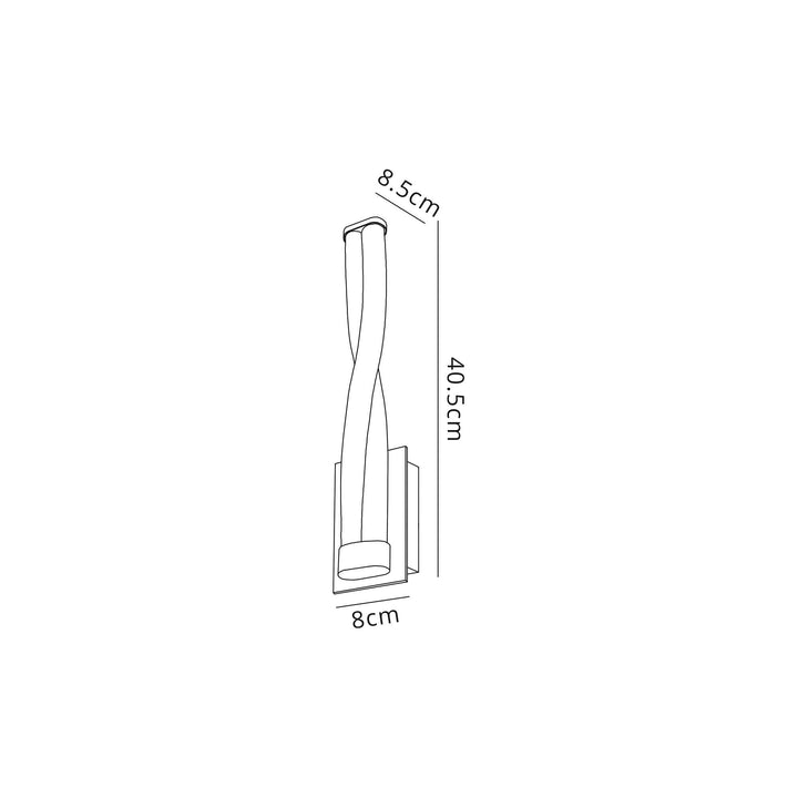 Nelson Lighting NL73889 Twill Bathroom Wall Lamp Small LED Polished Chrome