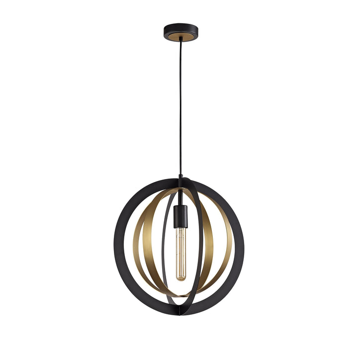 Nelson Lighting NL78229 Ria Pendant 1 Light Black/Satin Gold