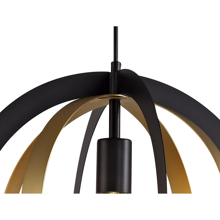 Nelson Lighting NL78229 Ria Pendant 1 Light Black/Satin Gold