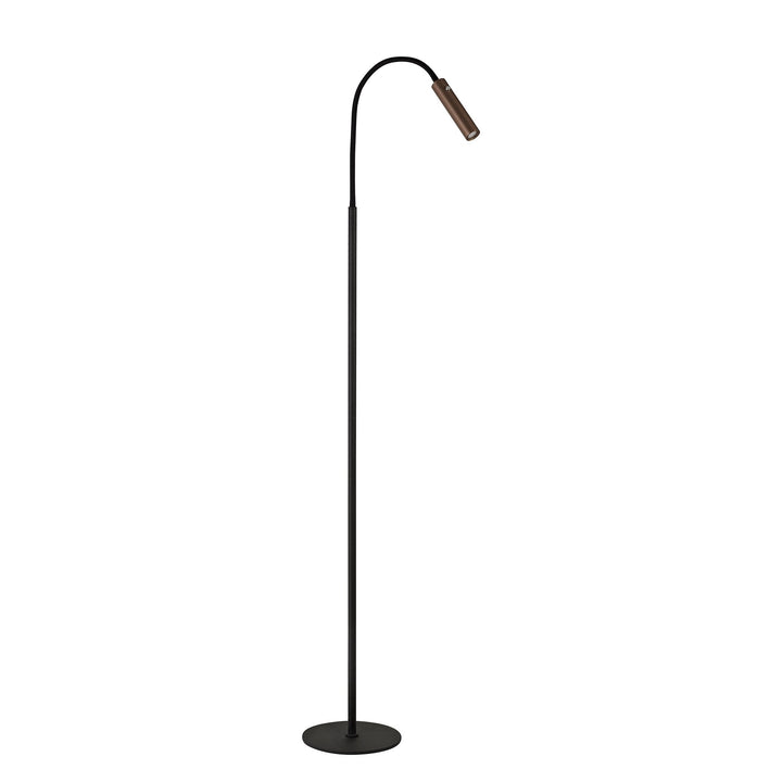 Nelson Lighting NL81879 Perla Floor Lamp 1 Light Adjustable Switched LED Black/Satin Copper