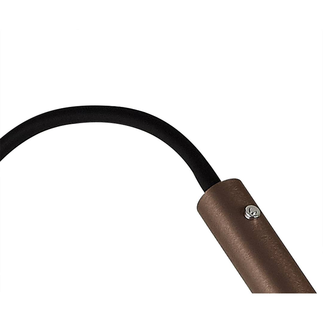 Nelson Lighting NL81879 Perla Floor Lamp 1 Light Adjustable Switched LED Black/Satin Copper