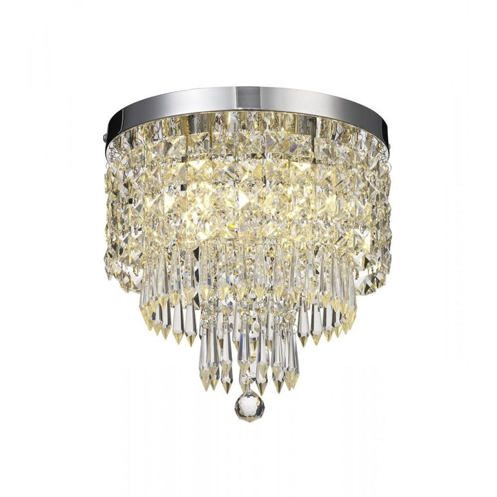 Nelson Lighting NL70569 Isabelle Bathroom Ceiling Light 4 Light Polished Chrome/Crystal