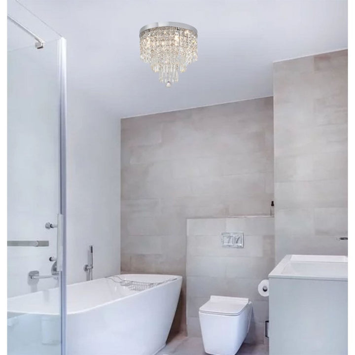 Nelson Lighting NL70569 Isabelle Bathroom Ceiling Light 4 Light Polished Chrome/Crystal