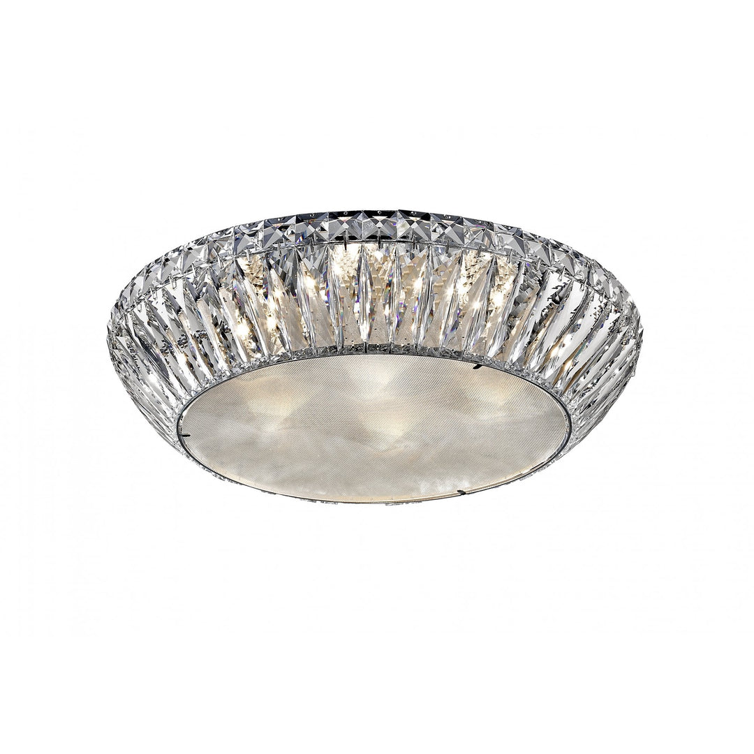 Impex Lighting LED1705/07/PL/CH Armel 7 Light LED Crystal Flush Chrome