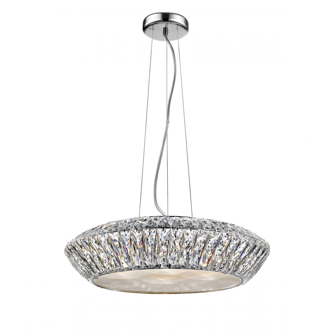 Impex Lighting LED1705/07/CH Armel 7 Light LED Crystal Pendant Chrome