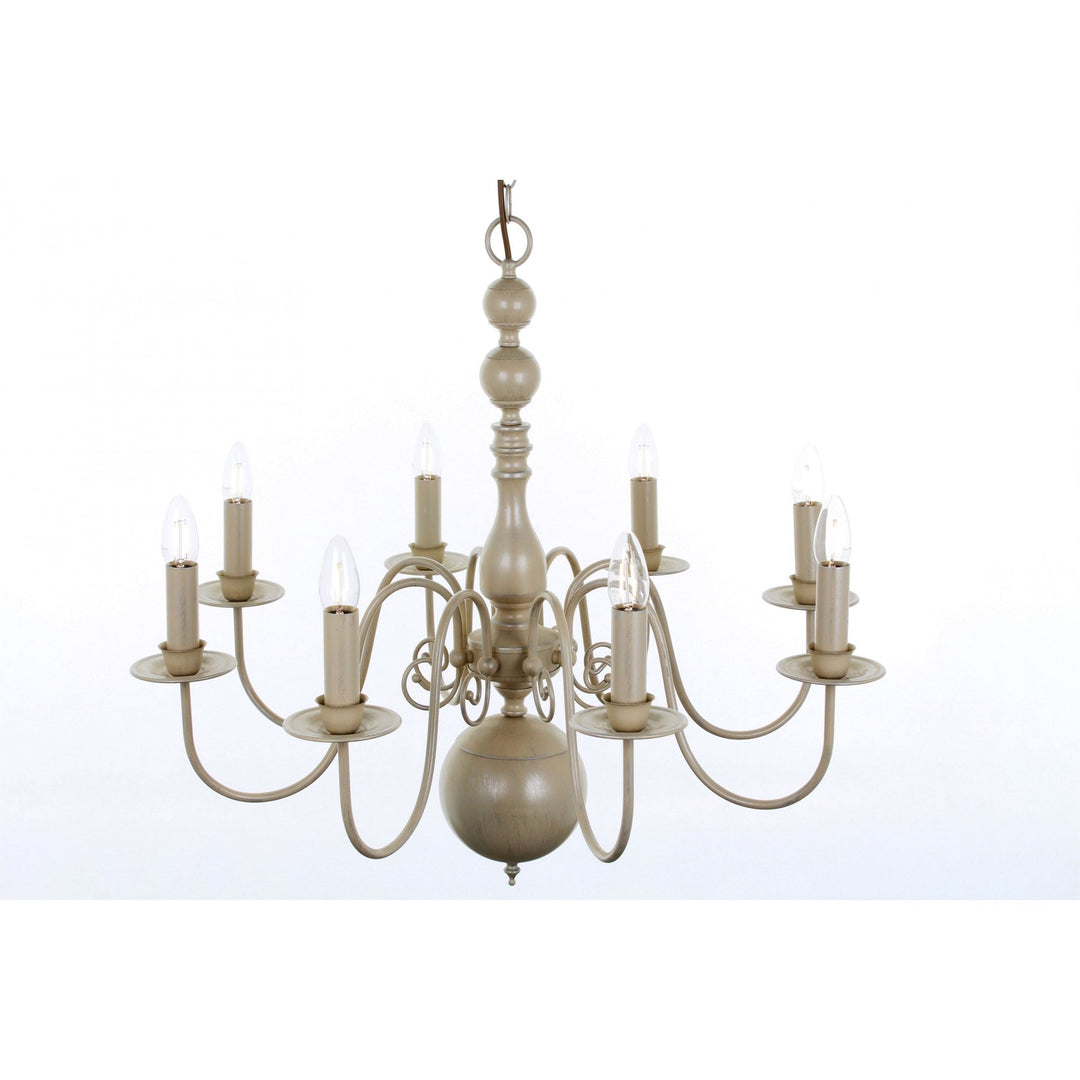 Impex Lighting PG05579/08/CRM Bologna Flemish 8 Light Chandelier Cream