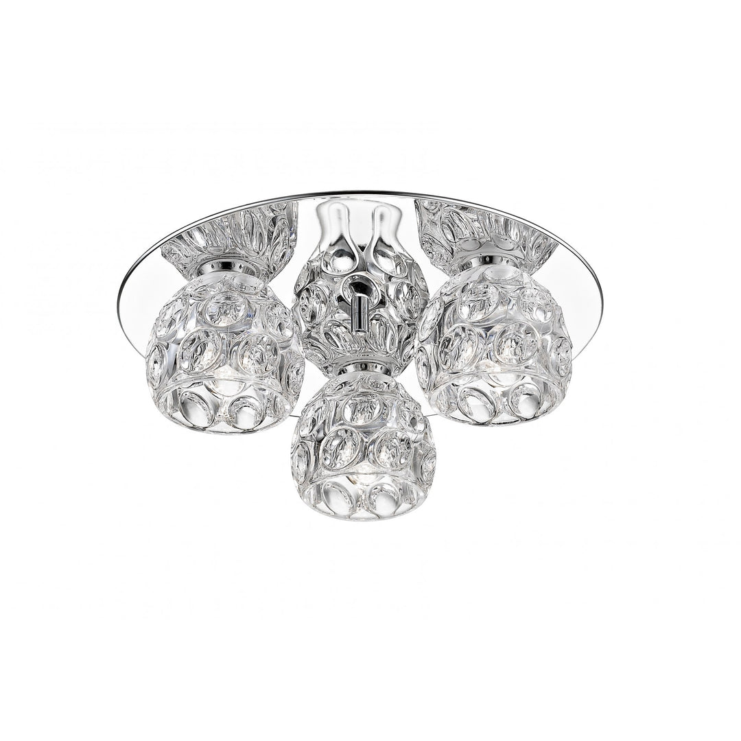 Impex Lighting LED1704/03/PL/CH Clea 3 Light LED Flush Chrome