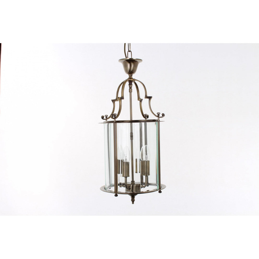 Impex Lighting LG07000/11/AB Colchester 11" Glass 4 Light Pendant Antique Brass