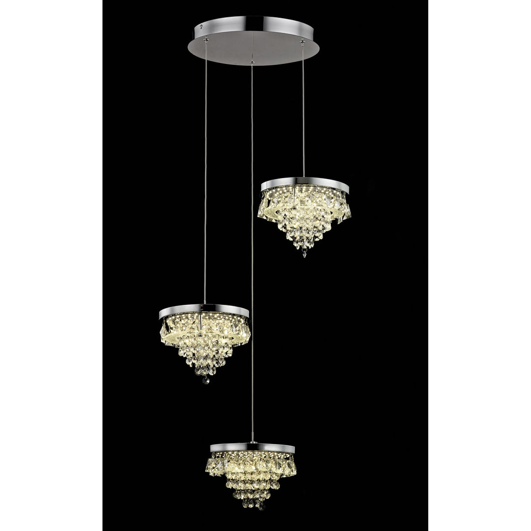 Impex Lighting LED608243/03/CH Essonne 3 Light LED Pendant Chrome