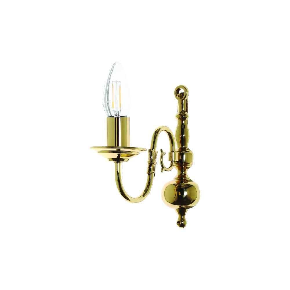 Impex Lighting BF00350/01/WB/PB Flemish 1 Light Wall Light Polished Brass