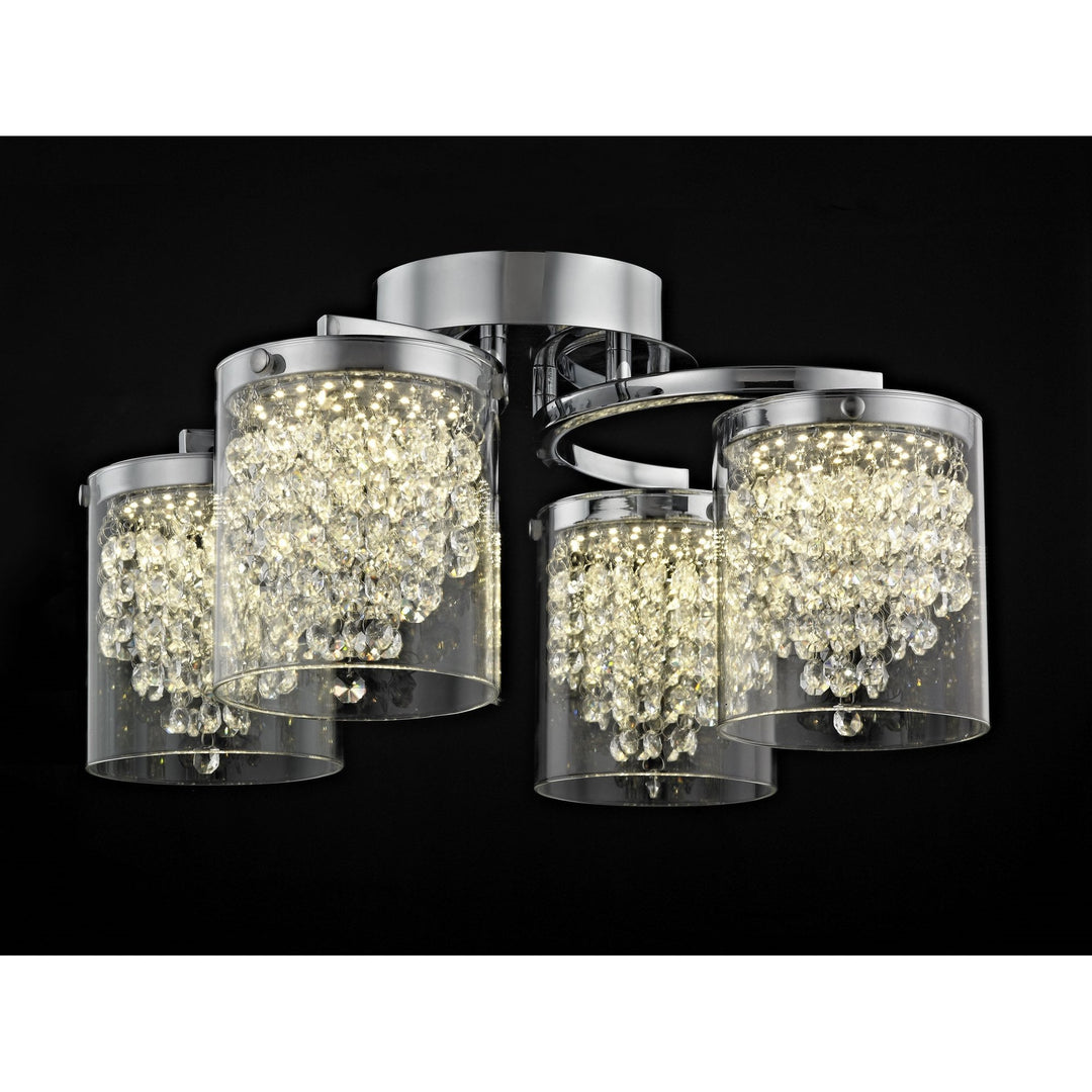 Impex Lighting LED608242/04/PL/CH Florina 4 Light LED Flush Chrome