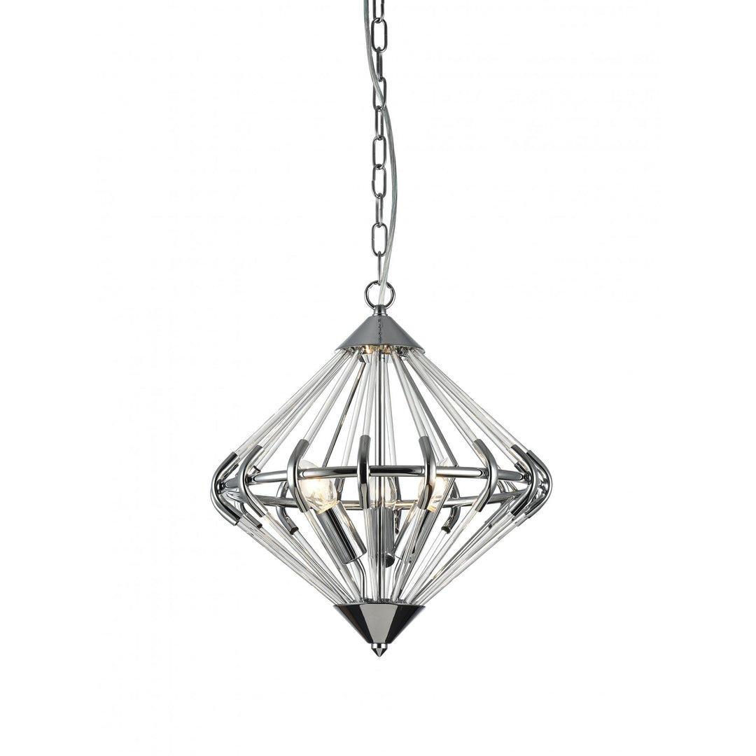 Impex Lighting PG1702/03/CH Gerda 3 Light Pendant Chrome
