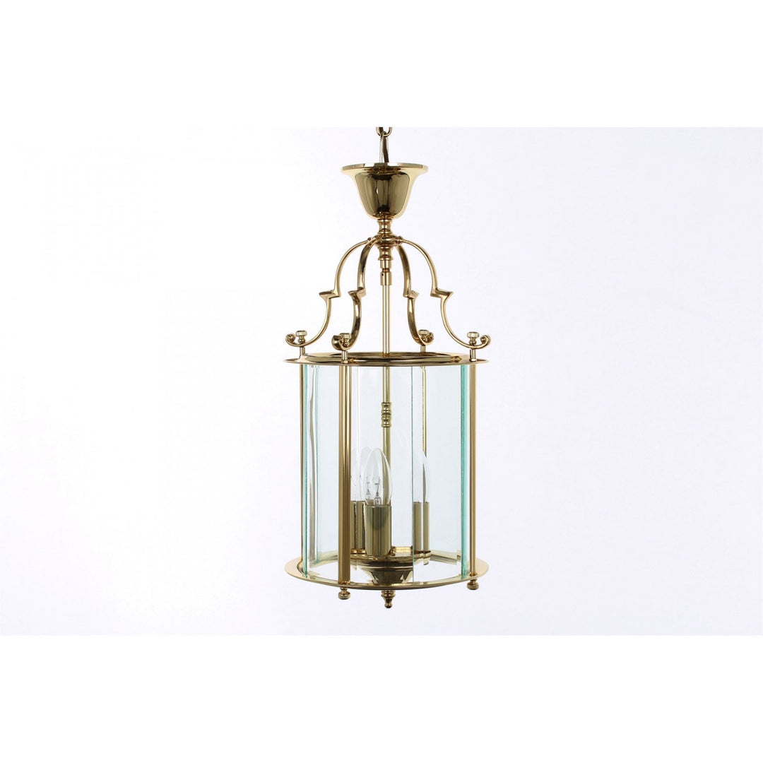 Impex Lighting LG07000/09/PB Colchester 9" Glass 3 Light Pendant Polished Brass