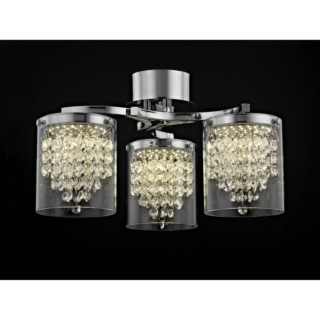 Impex Lighting LED608242/03/PL/CH Florina 3 Light LED Flush Chrome