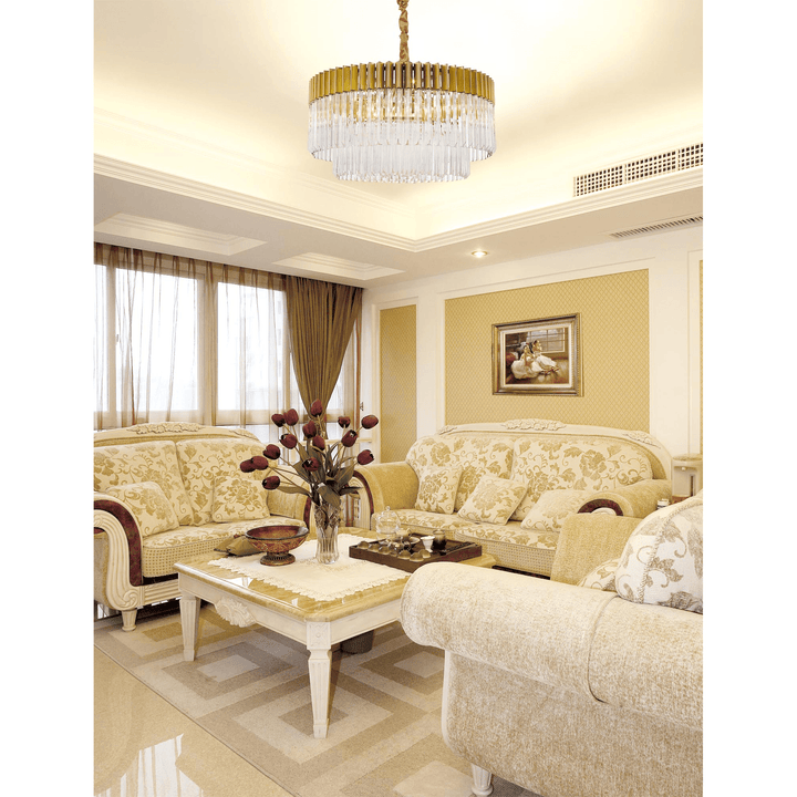 Nelson Lighting NL82359 Kobra Pendant Round 12 Light Polished Nickel/Clear Glass