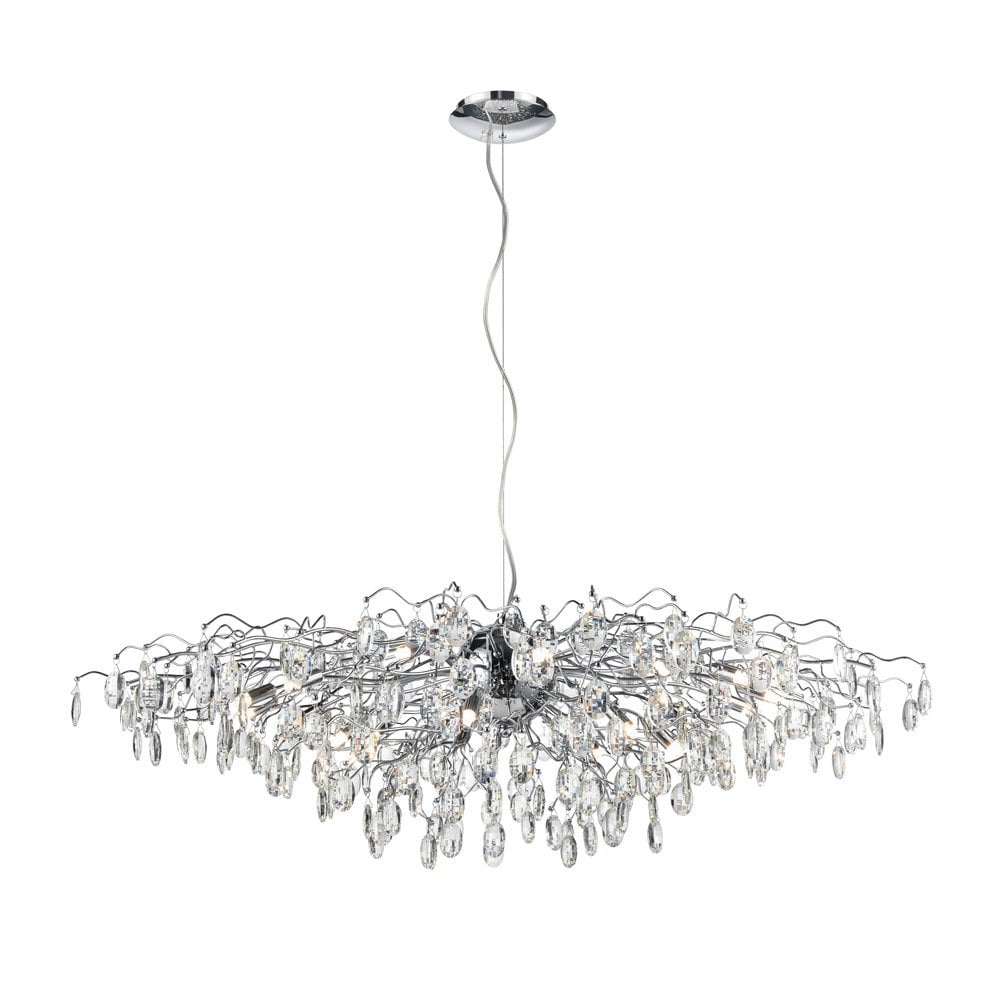 Franklite FL2326/21 Wisteria 21 Light Pendant Chrome Crystal